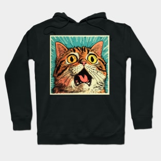 Shocked Cat Cartoon Vintage Cartoon Cat Crazy Hoodie